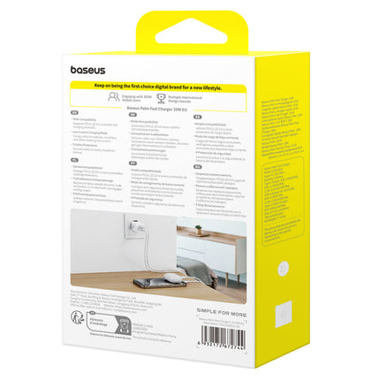 BASEUS Palm 20W USB-C USB-A wall charger - white – image 7