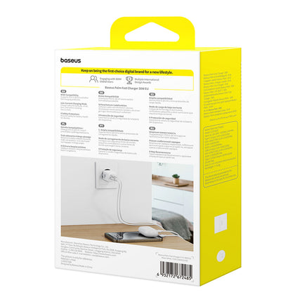 BASEUS Palm 30W USB-C USB-A wall charger - white – image 7