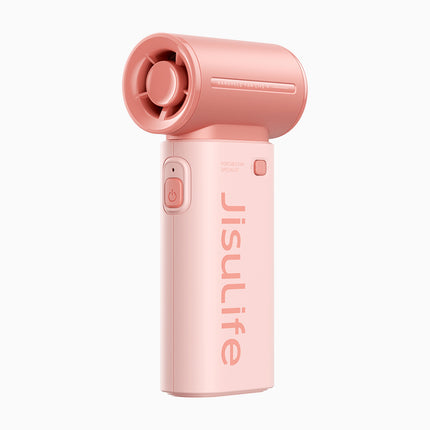 Jisulife Mini blower fan portable fan USB-C 5000mAh - pink