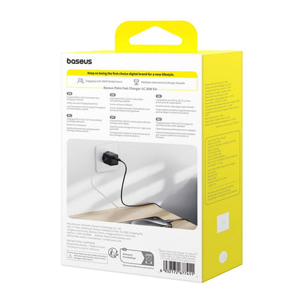BASEUS Palm 1C 20W wall charger with USB-C 60W 1m cable - black – image 8
