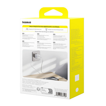 BASEUS Palm 1C 20W wall charger with USB-C 60W 1m cable - white – image 10