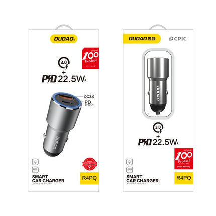 DUDAO USB-A USB-C PD QC 22.5 W car charger - gray – image 5