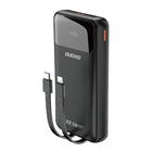 DUDAO Powerbank 20000mAh 22.5W PD USB-C USB-A with built-in iPhone Lightning USB-C cables - black