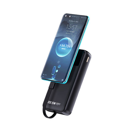 DUDAO Powerbank 20000mAh 22.5W PD USB-C USB-A with built-in iPhone Lightning USB-C cables - black – image 4
