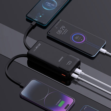 DUDAO Powerbank 20000mAh 22.5W PD USB-C USB-A with built-in iPhone Lightning USB-C cables - black – image 5