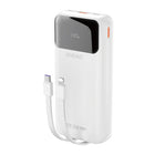 DUDAO Powerbank 20000mAh 22.5W PD USB-C USB-A with built-in iPhone Lightning USB-C cables - white