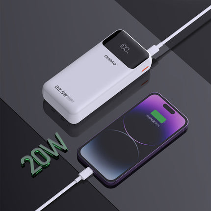 DUDAO Powerbank 20000mAh 22.5W PD USB-C USB-A with built-in iPhone Lightning USB-C cables - white – image 5