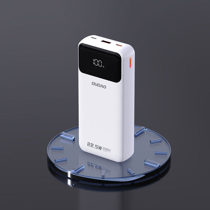 DUDAO Powerbank 20000mAh 22.5W PD USB-C USB-A with built-in iPhone Lightning USB-C cables - white – image 6