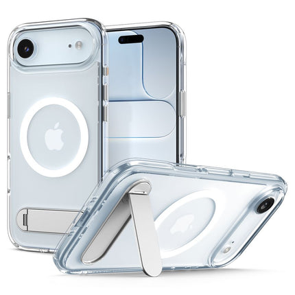 SPIGEN Protective case with stand for iPhone 17 Air Ultra Hybrid ''S'' MagSafe - transparent and white