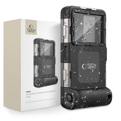 Tech-Protect Diving waterproof case for smartphones 4.7-6.7'' IPX8 up to 15 m - black