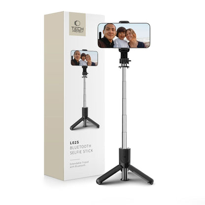 Tech-Protect Selfie stick stick tripod for photos Bluetooth tripod up to 72cm - black