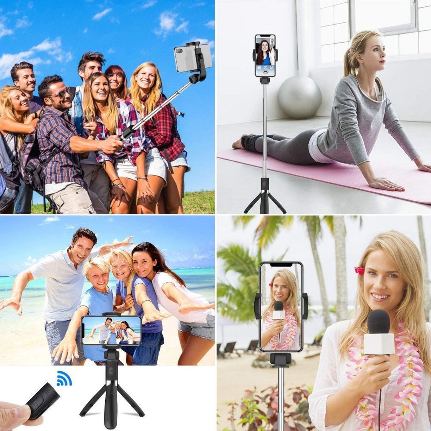 Tech-Protect Selfie stick stick tripod for photos Bluetooth tripod up to 72cm - black – image 6