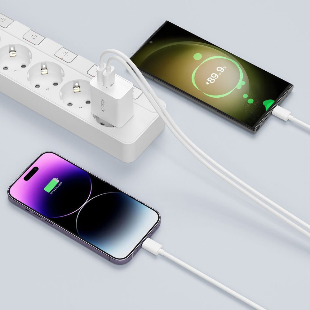 Tech-Protect C35W 2x USB-C wall charger with 35W USB-C cable - white – image 8