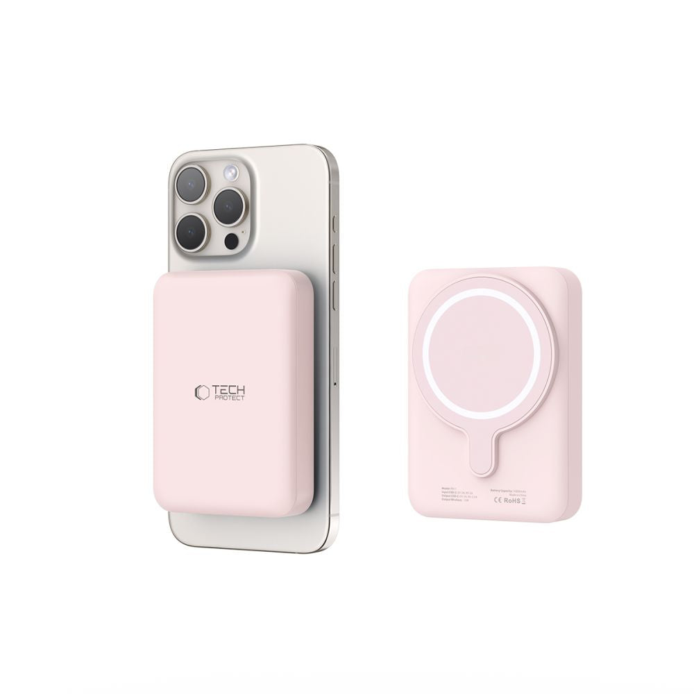 Tech-Protect PB11 10000mAh 15W MagSafe magnetic powerbank with USB-C cable - pink – image 5
