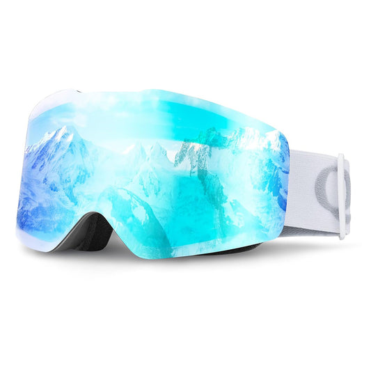 Qunature UV400 anti-fog frameless ski goggles - white