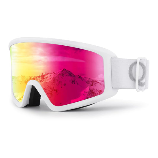 Qunature UV400 anti-fog ski goggles for adults - white