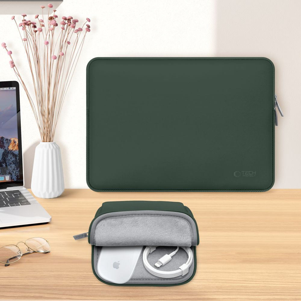Tech-Protect Neoslim cover bag for laptop tablet 13-14'' + case for accessories - green – image 6