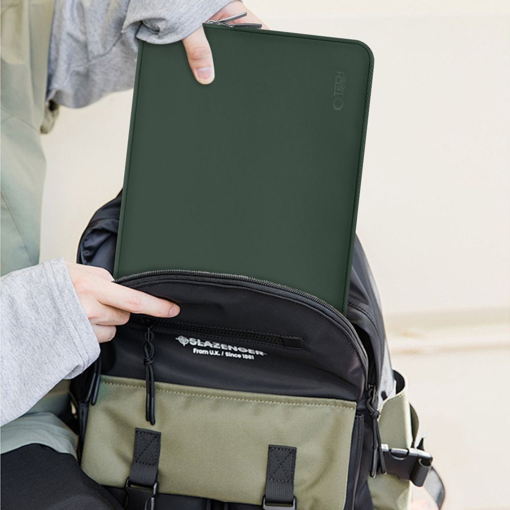 Tech-Protect Neoslim cover bag for laptop tablet 13-14'' + case for accessories - green – image 7