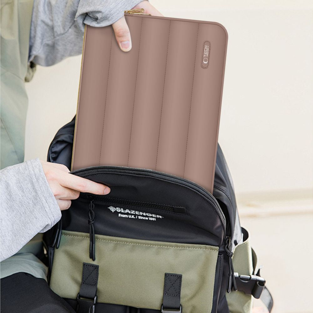 Tech-Protect Puffy bag for a 13-14" laptop + accessory case - brown – image 6