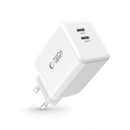 Tech-Protect NC45W-GAN 2x USB-C 45W wall charger - white – image 2