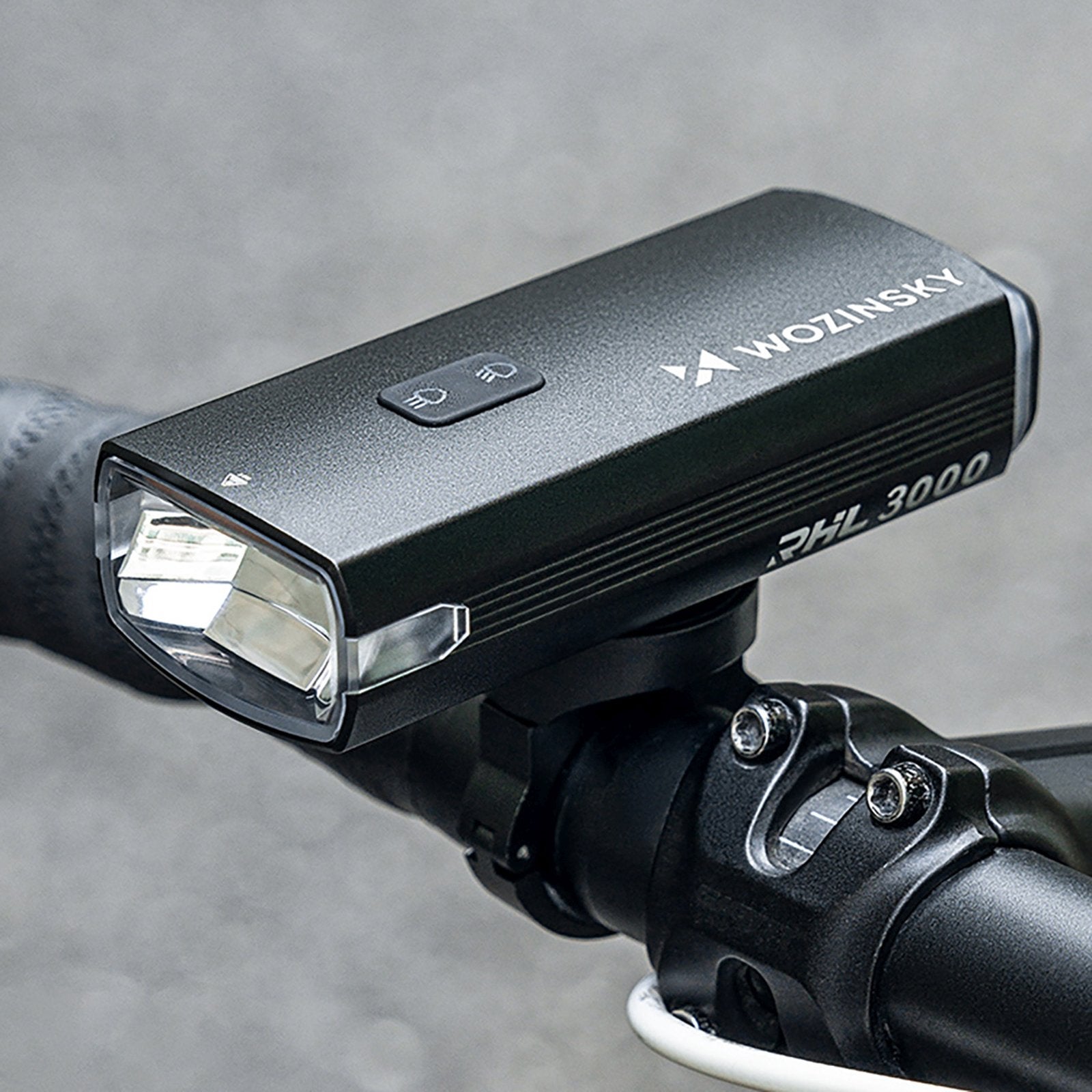 WOZINSKY Front bicycle light with USB-C cable 3000 lm - black – image 8