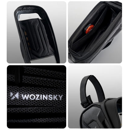 WOZINSKY Armored bicycle pannier bag with phone pocket 1.7 l - black – image 2
