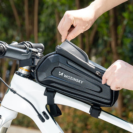 WOZINSKY Armored bicycle pannier bag with phone pocket 1.7 l - black – image 5