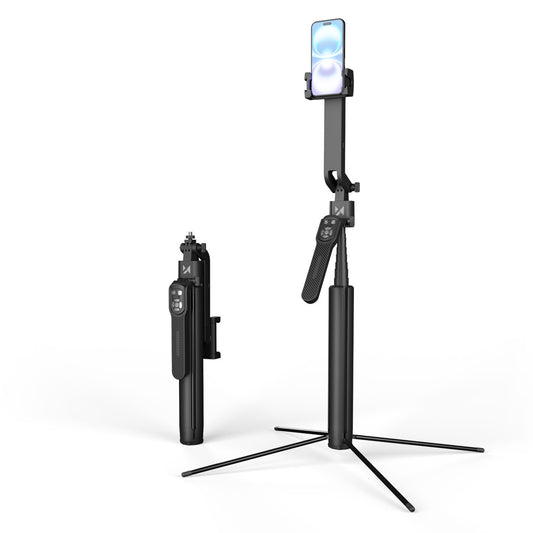 WOZINSKY Selfie stick stick tripod for photos with 360 AI face tracking and gesture control - black