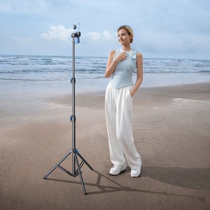 WOZINSKY Strong tripod tripod made of carbon steel 1.7m - black – image 7