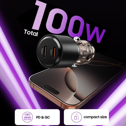 Tech-Protect 2x USB-C PD 100W car charger - black – image 4