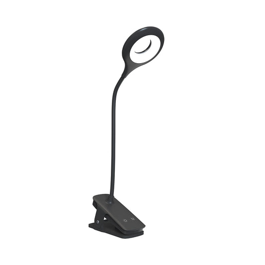 WOZINSKY Mini wireless LED reading lamp with clip and USB-C cable 80lm - black
