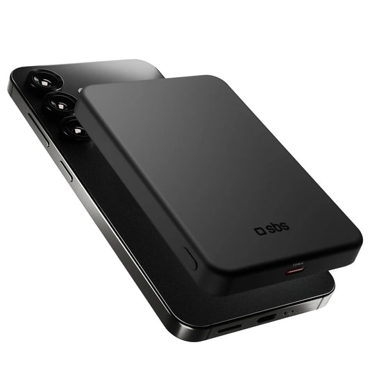 SBS Wireless powerbank Mag Power Qi2 5000 mAh MagSafe USB-C PD 20W - black