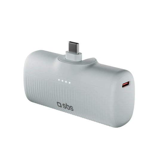 SBS EcoPower 5000 mAh 10W power bank with built-in USB-C port - gray