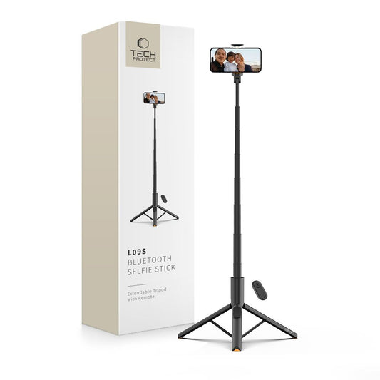 Tech-Protect Selfie Stick photo stick tripod tripod foldable with Bluetooth remote control 146 cm