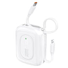 DUDAO Powerbank K32 10000 mAh with built-in USB-C cable iPhone Lightning 22.5W - white