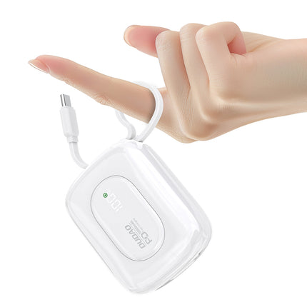 DUDAO Powerbank K32 10000 mAh with built-in USB-C cable iPhone Lightning 22.5W - white – image 2