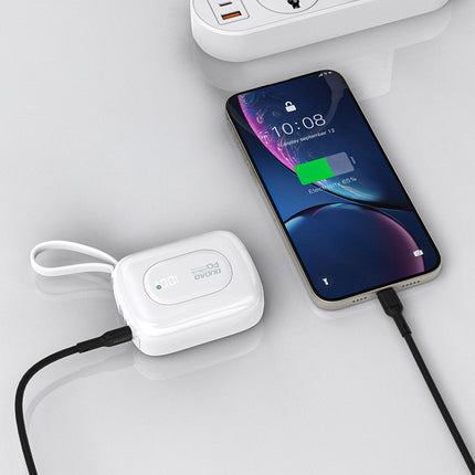 DUDAO Powerbank K32 10000 mAh with built-in USB-C cable iPhone Lightning 22.5W - white – image 4