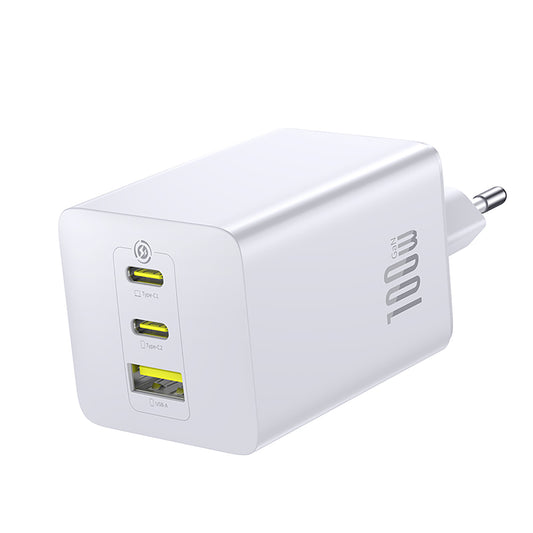 BASEUS EnerFill FE11 2x USB-C USB-A 100W wall charger - white