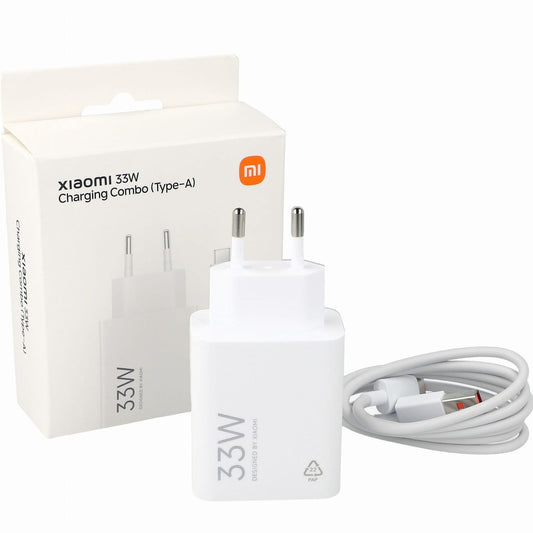 XIAOMI USB-A 33W wall charger with USB-C cable - white