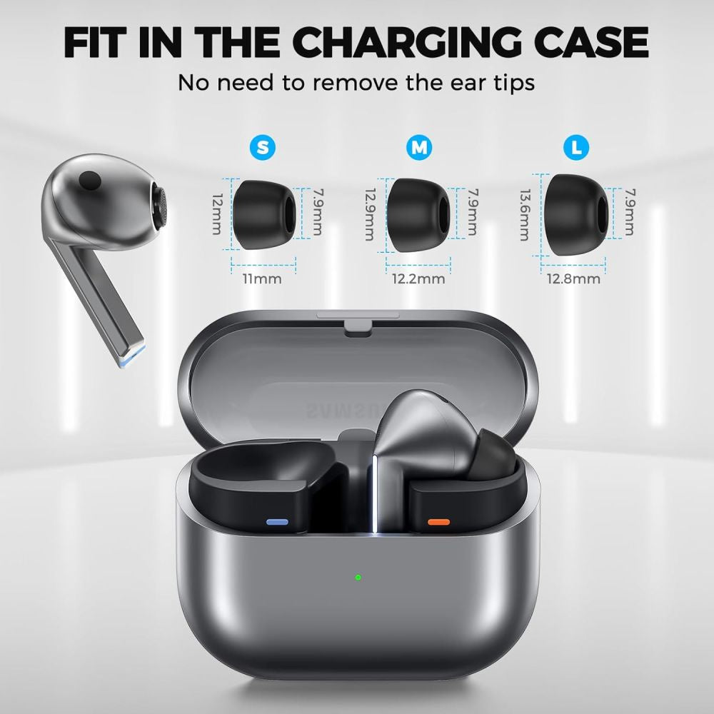 Tech-Protect Covers for Samsung Galaxy Buds 3 Pro headphones in sizes S / M / L black - 3 pcs. – image 3