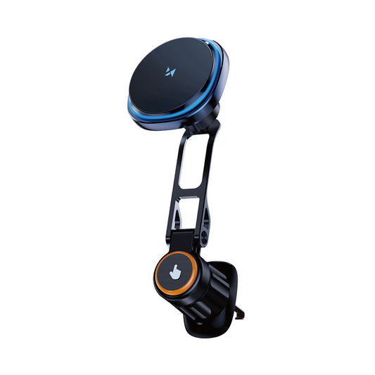 WOZINSKY Car holder with inductive phone charger and Qi MagSafe 15W grill fan - black