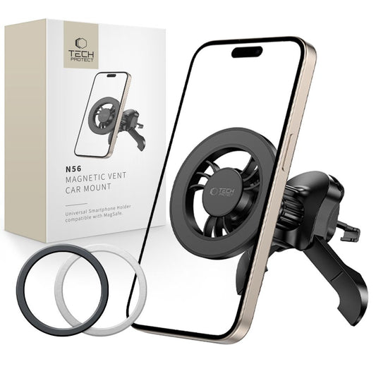 Tech-Protect N56 smartphone car holder for MagSafe grille - black