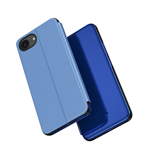 HURTEL iPhone 16e Clear View Case with flap - blue