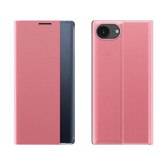HURTEL Case cover with flap and stand for iPhone 16e New Sleep Case - pink
