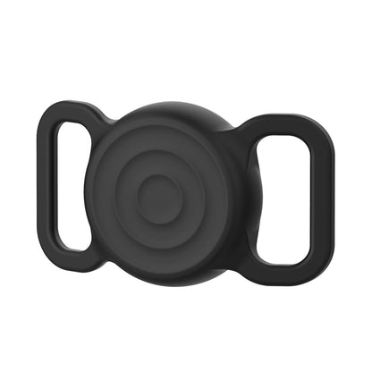 HURTEL Silicone waterproof AirTag locator case for dog and cat collar - black