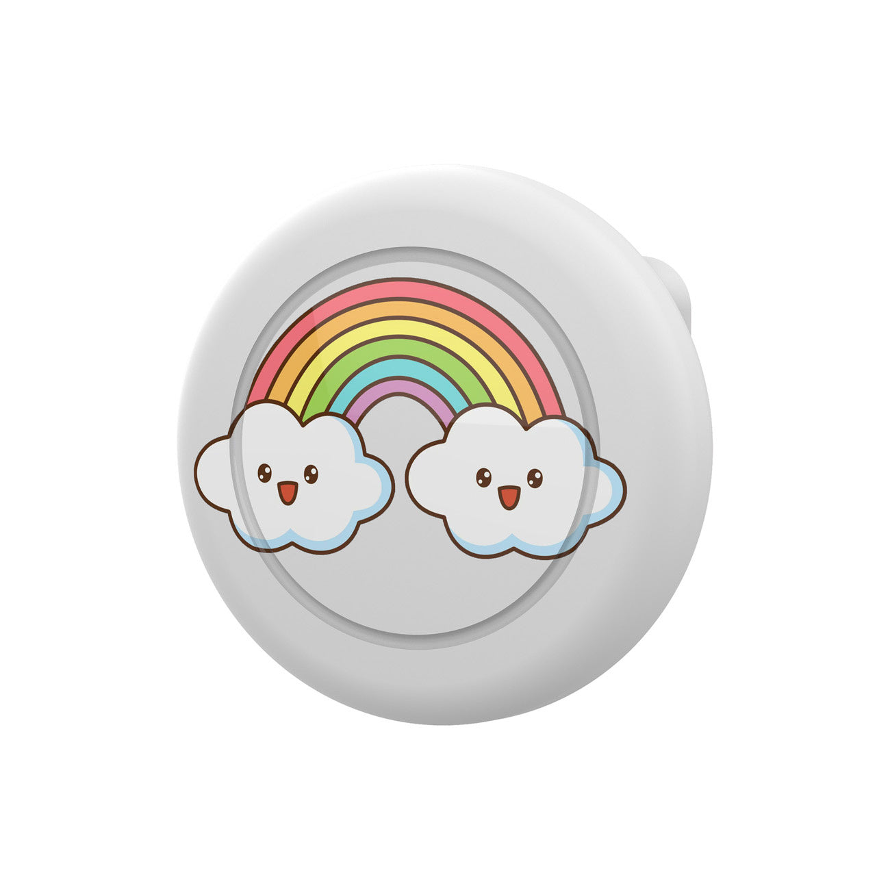 HURTEL AirTag locator pin case - white rainbow
