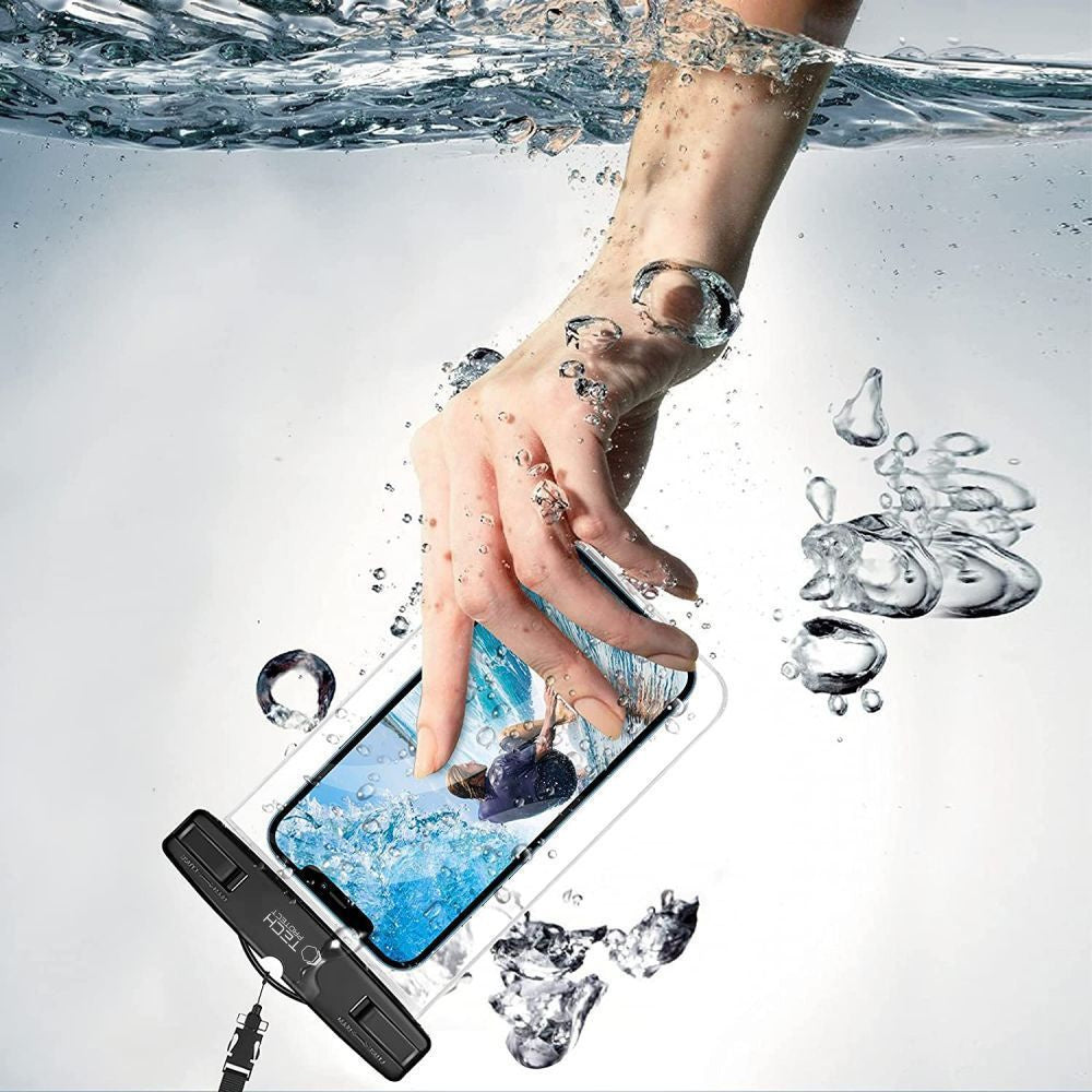 Tech-Protect Waterproof case for smartphones up to 6.9'' - black and orange – image 4