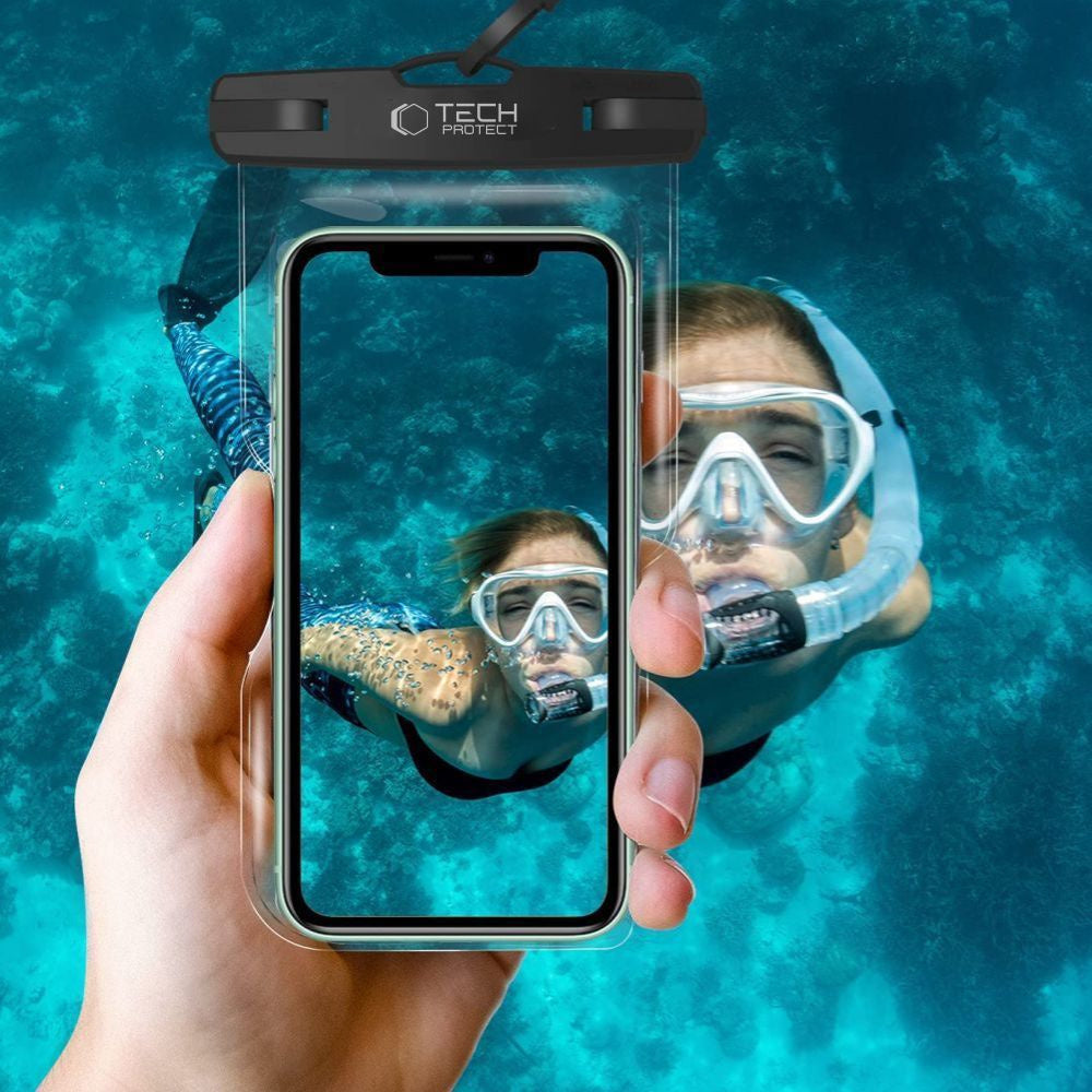 Tech-Protect Waterproof case for smartphones up to 6.9'' - black and orange – image 5