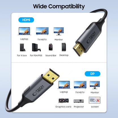 Tech-Protect DisplayPort - HDMI UltraBoost 2.0 4K 60Hz cable 2m - black – image 2