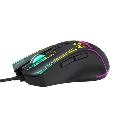 WOZINSKY Wired optical gaming mouse with backlight, 7 buttons, 7200 DPI RGB - black – image 4